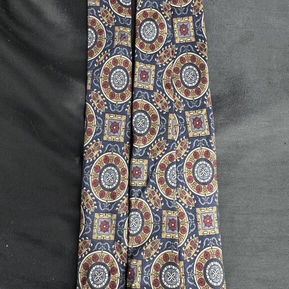 Vintage JSACO 100% Silk Tie Multicolored Patterned Statement Piece - Picture 12 of 16